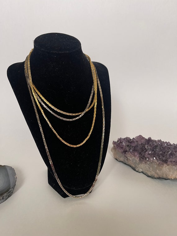 Vintage Necklace, Unique Link, Your Choice, Gold … - image 1