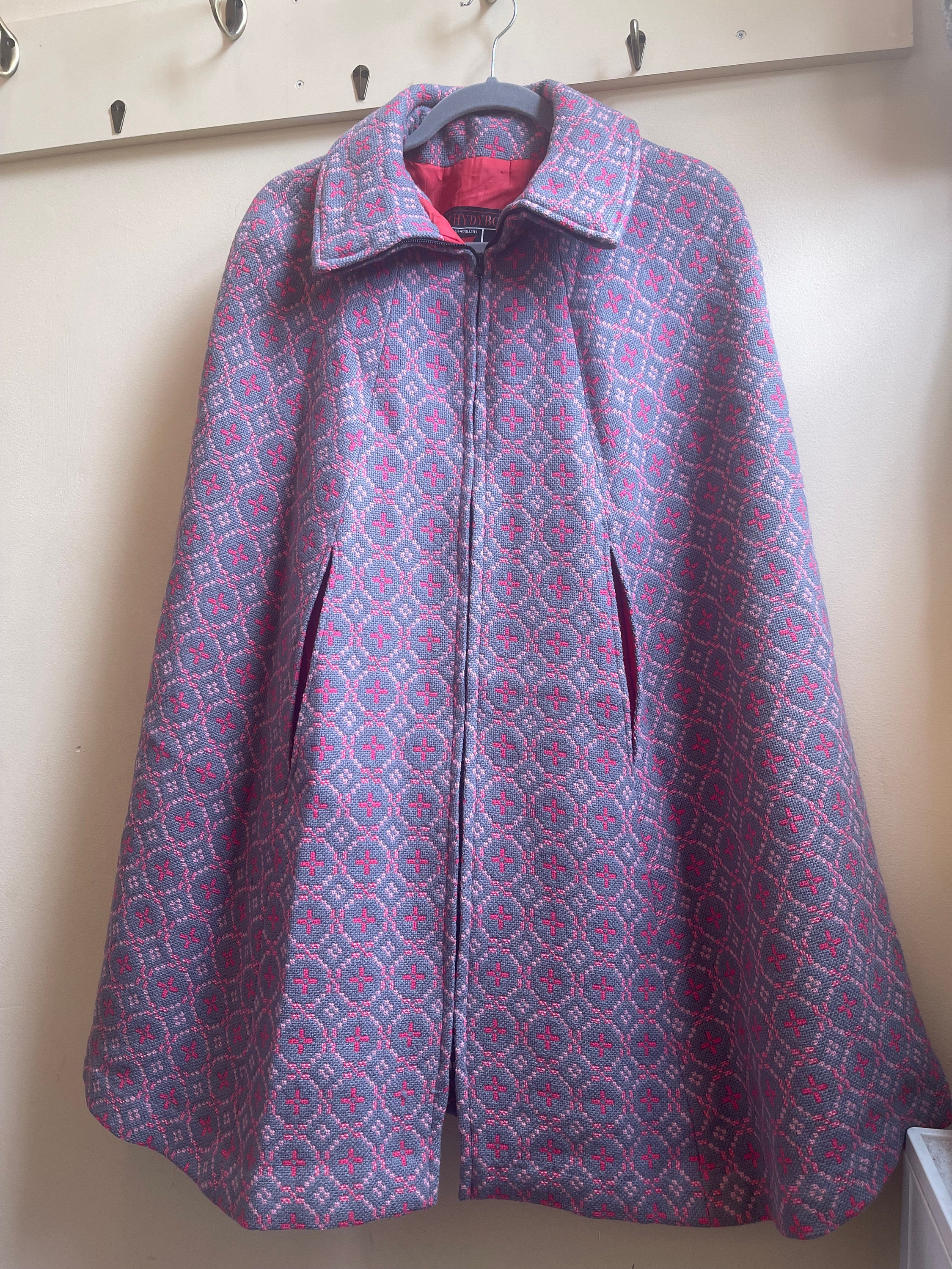 Welsh Tapestry Cape-welsh wool-woven in Wales-100% welsh wool “Rhydybont “