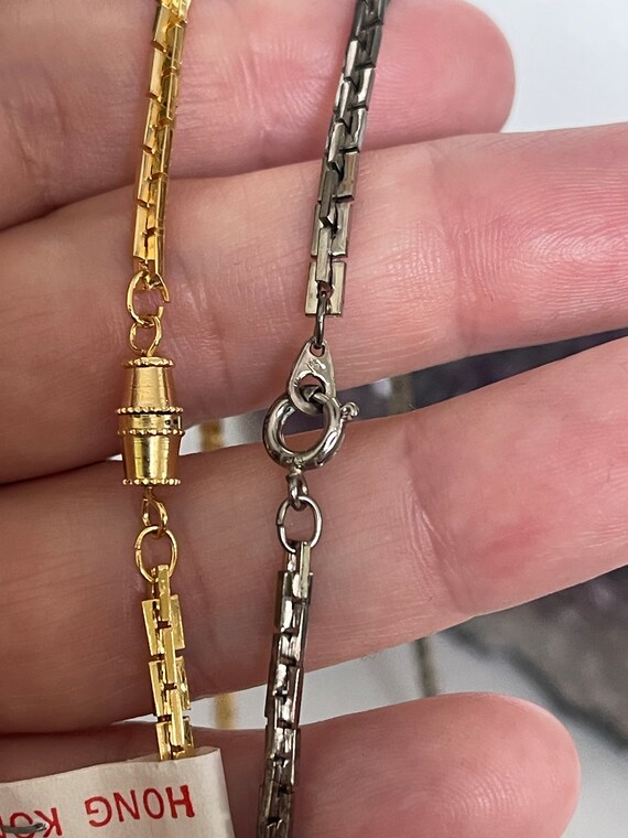 Vintage Necklace, Unique Link, Your Choice, Gold … - image 8