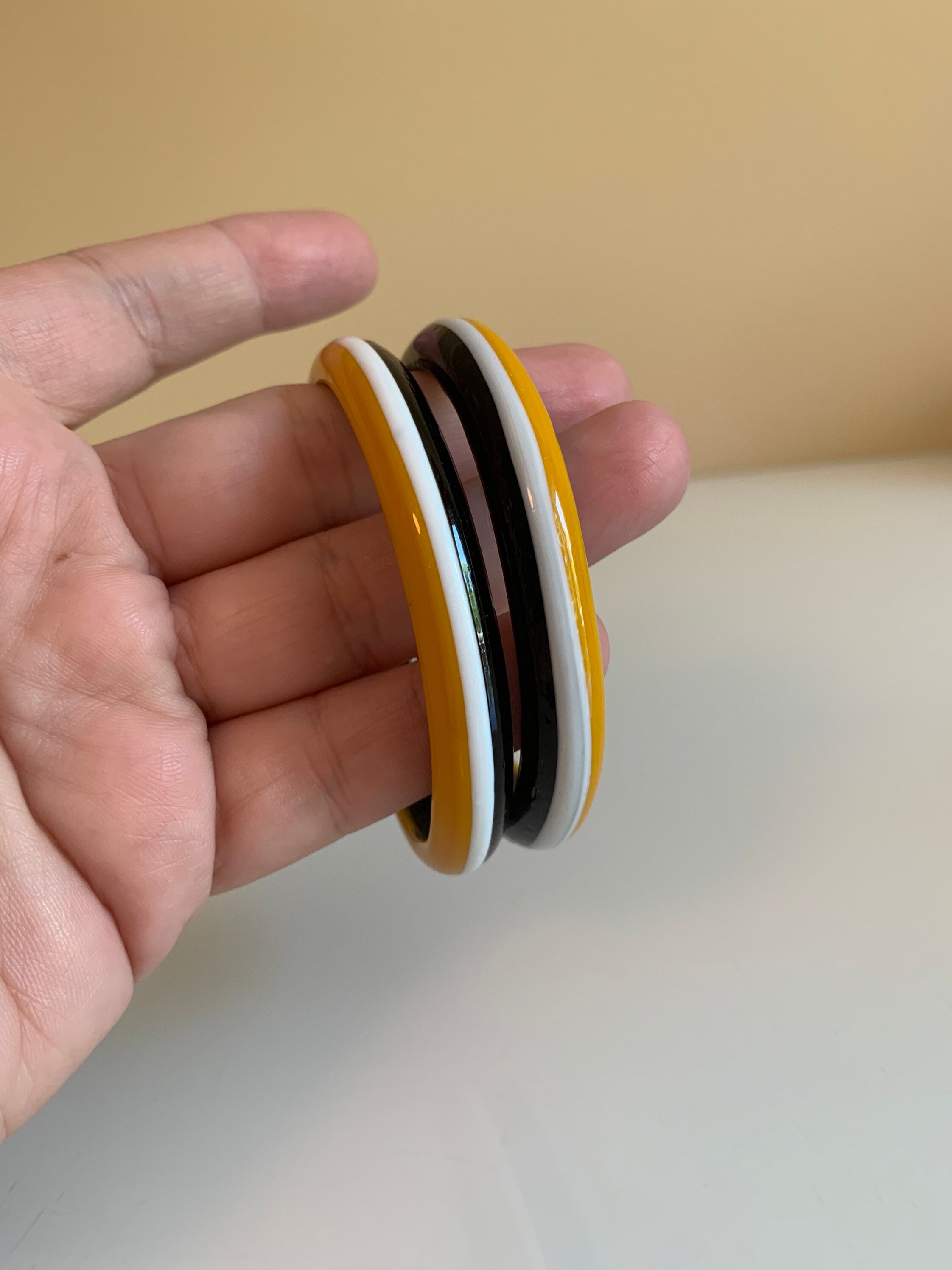 Vintage Glass Bangles Stack You Choose Etsy