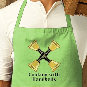Cooking with Handbells - 4 In Hand Design - Unisex - Premium Cotton Apron - Kitchenware