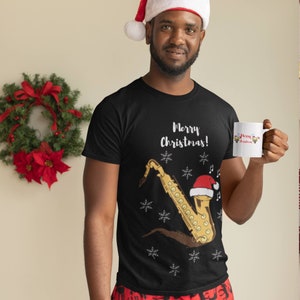 Merry Christmas - Festive Saxophone T-Shirt - Unisex