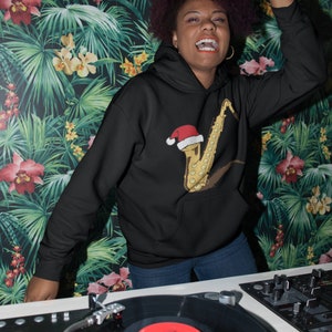 Sax in a Hat - Unisex Sax Christmas Hoodie