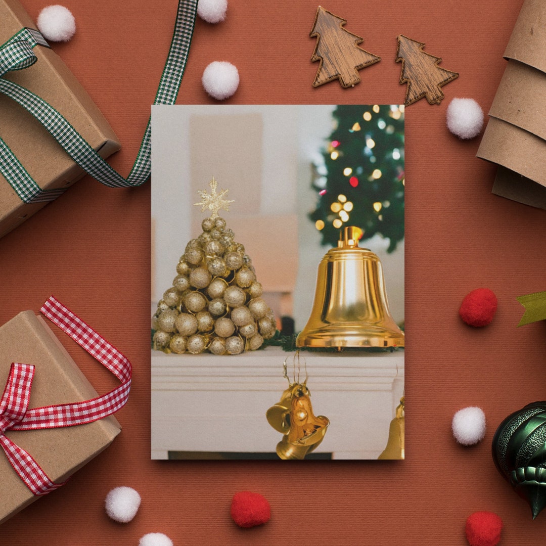 Baubles & Bell Premium Christmas Handbell A5 Card Gift Etsy