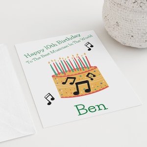 Joyeux 10e anniversaire - Le meilleur musicien du monde ! -Carte A5 - Personnalisez, Personnalisez, Personnalisez, Personnalisez