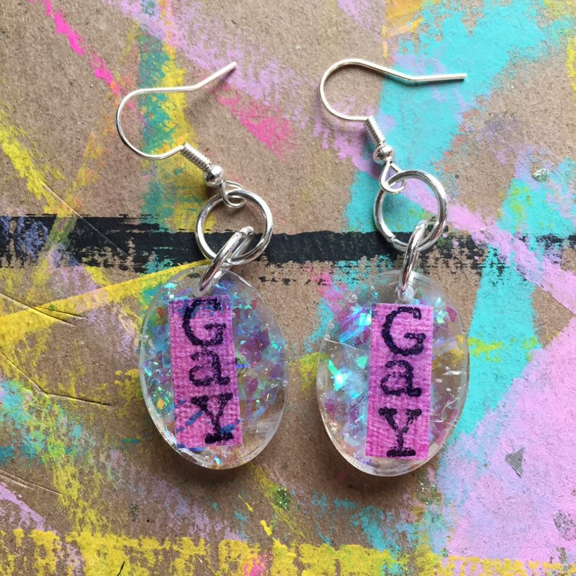 An Welchem Ohr Ist Ein Ohrring Schwul Gay Earrings / LGBTQ Earrings / Pride Earrings / Gay Earrings - Etsy UK