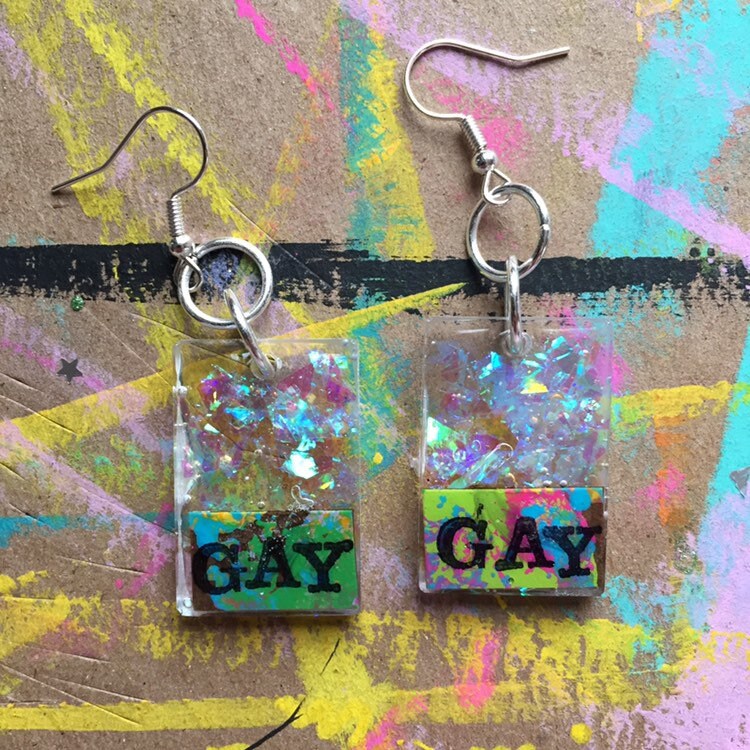 Gay Earrings / LGBTQ Earrings / Pride Earrings / Gay Earrings Etsy