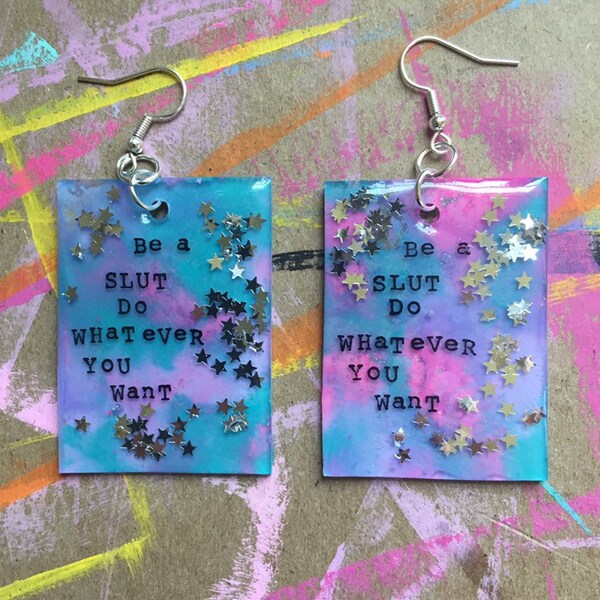 Be A Slut Earrings / Feminist Earrings / Feminism Earrings / Female Symbol / My Body My Choice Earrings / The Future is Female