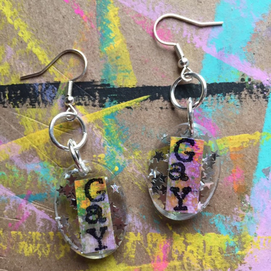 Gay Earrings / LGBTQ Earrings / Pride Earrings / Gay Earrings Etsy UK