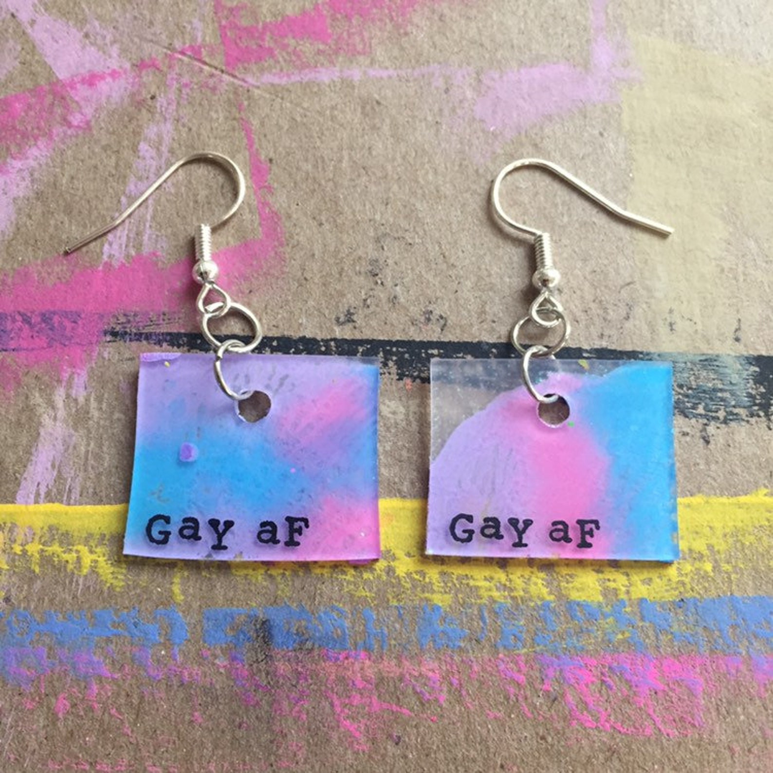 Gay AF Pride Earrings / LGBTQ Earrings / Pride Earrings / Gay Etsy
