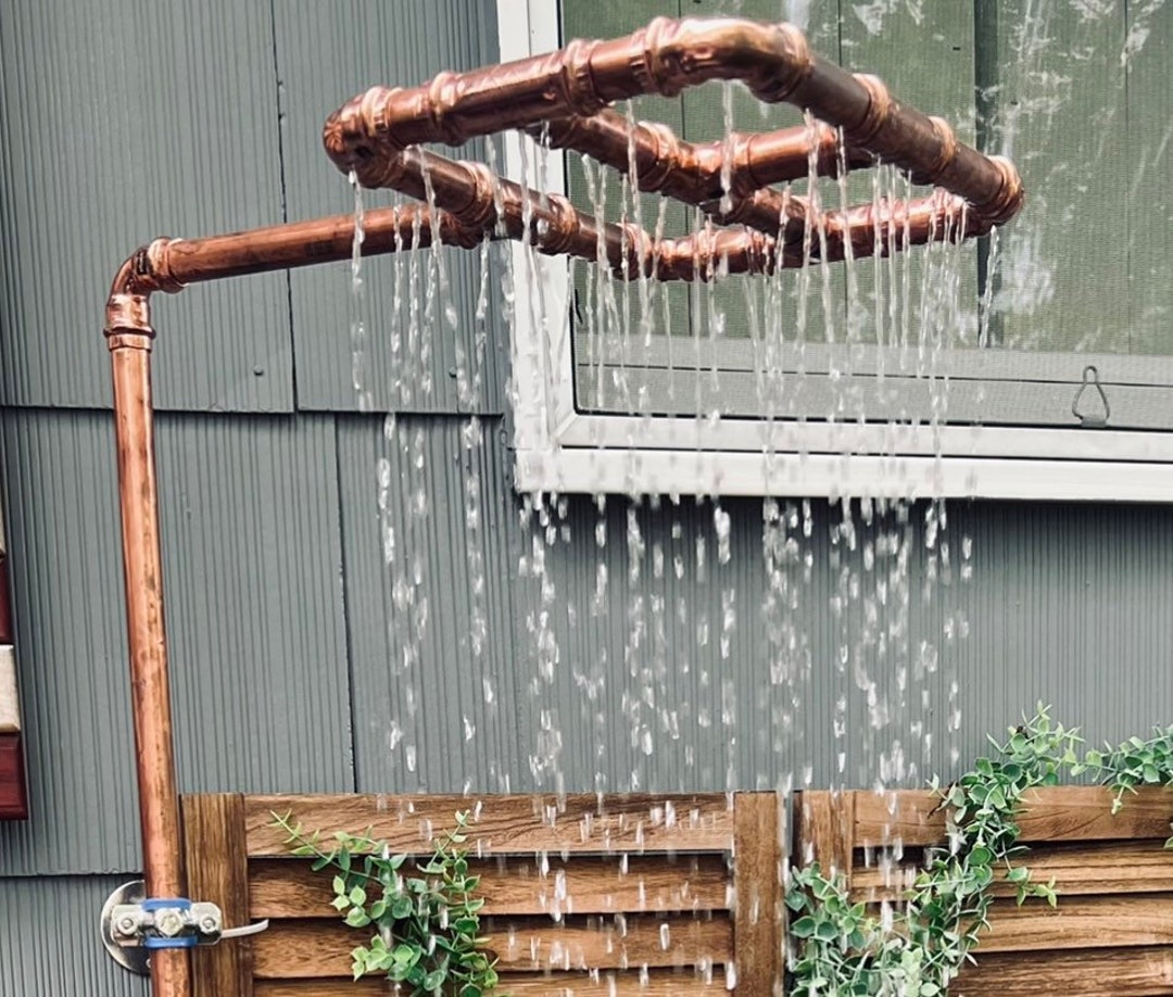 Outdoor Copper Shower System, Connects to Spigots, and Sillcocks Etsy