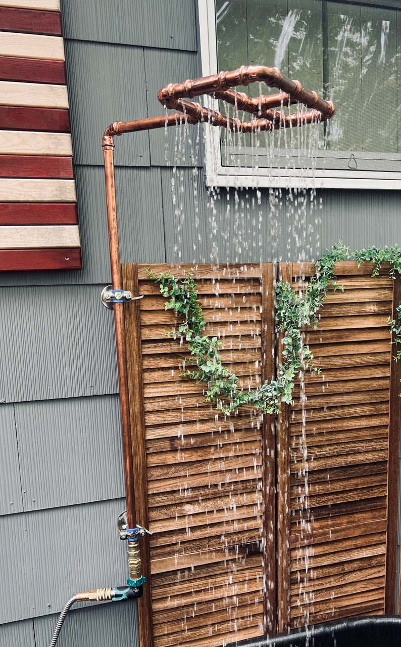 Outdoor Copper Shower System, Connects to Spigots, and Sillcocks - Etsy