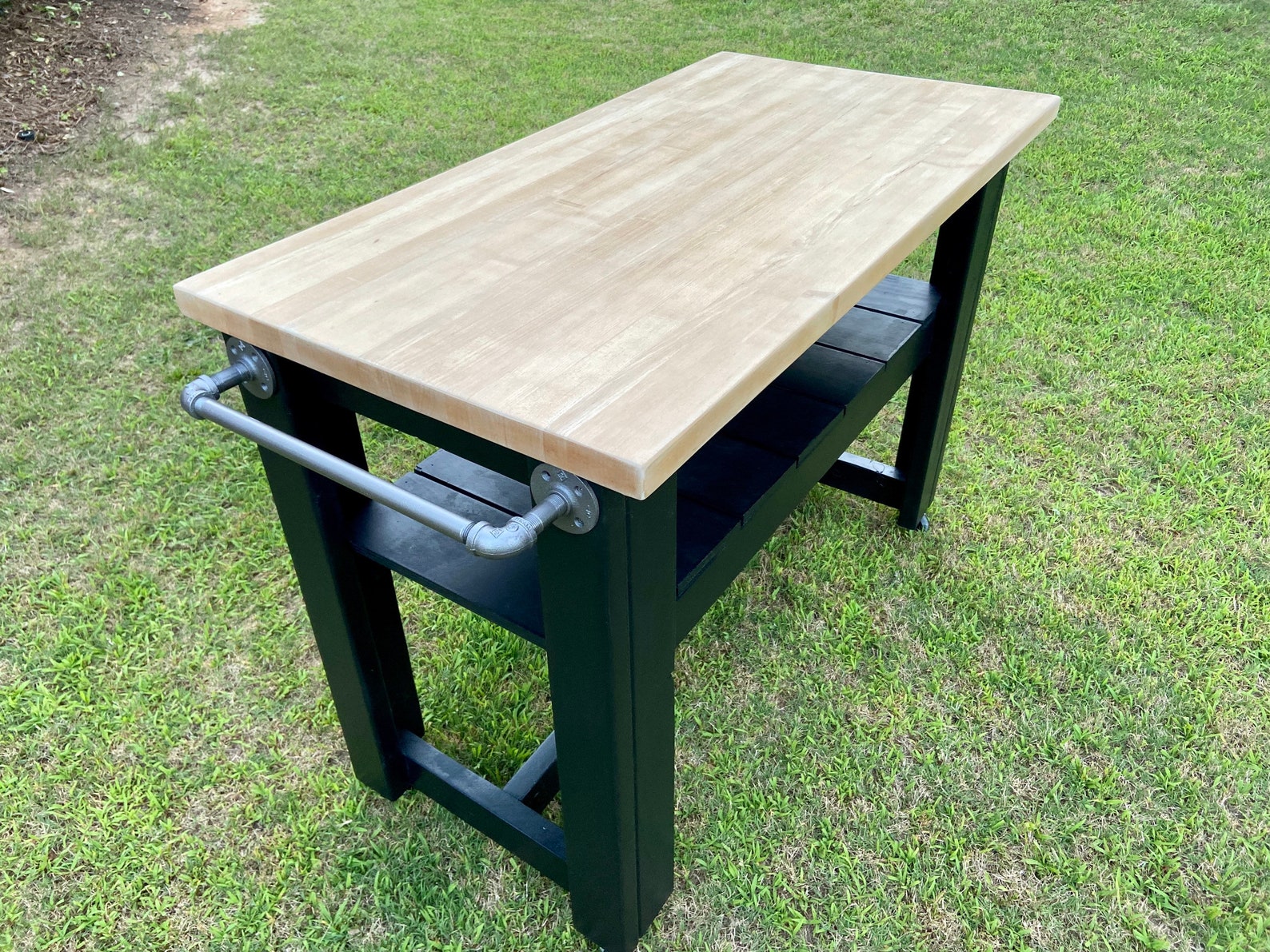 Butcher Block Kitchen Island on Wheels Etsy