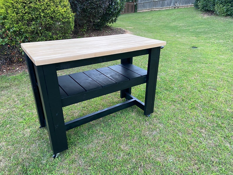 Butcher Block Kitchen Island on Wheels Etsy