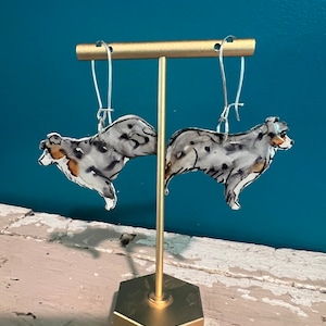 Australian Shepherd, Australian Shepherd Earrings, Australian Shepherd Gift, Aussie Dog, Miniature Australian Shepherd, Dog Gift