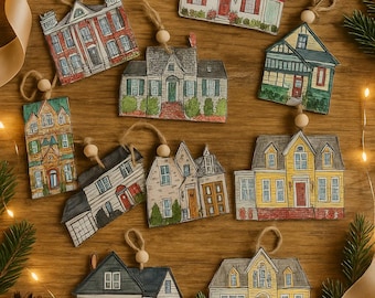 Custom House Ornament, Housewarming Gift, New House Gift, Ornament Exchange, House Warming Gift, Custom House Ornament, Closing Gift