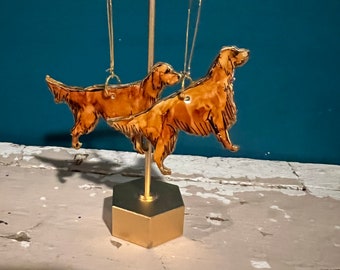 Irish Setter Dog, Clay, English Setter, Gordon Setter, Llewellin Setter, Earrings, Pin, Magnet, Key Chain