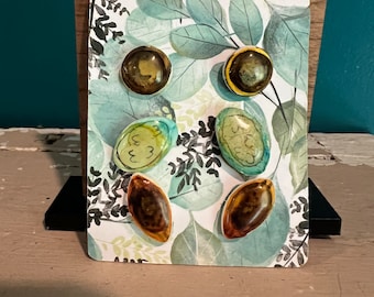 Veterinarian - Vet Tech Gift - Worm Egg Earrings Studs - Parasite Earrings - Ancylostoma, Trichuris, Toxocara - Watercolor on Clay