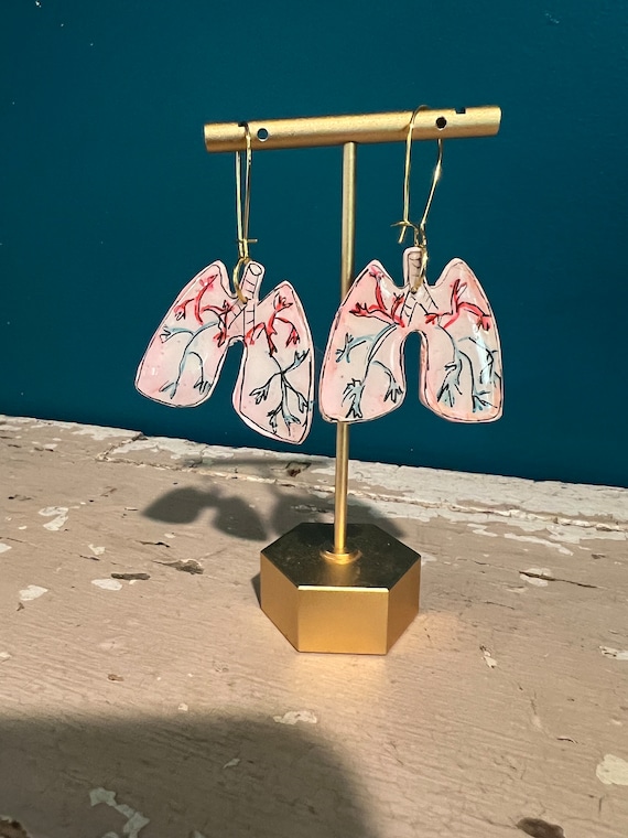 Anatomical Lung Earrings - Lung Gift - Pulmonology/Pulmonologist/Respiratory Therapist/Nurse Gift - Anatomy - Earrings- Pin- Pendant -Magnet
