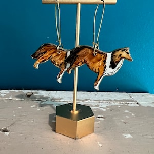 Collie Earrings, Collie Gift, Watercolor Collie, Statement Earrings, Standard Collie, Sheltie Earrings, Shetland Sheep Dog, Sheltie Gift