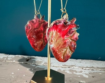 Anatomical Heart Earrings ,  Heart Gift,  Cardiology/Cardiologist/Cardiovascular/Nurse Gift, Bespoke Earrings