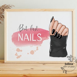 Nail Salon decor, Nail salon wall art, Nail studio wall decor, Printable wall art with nail tech quote