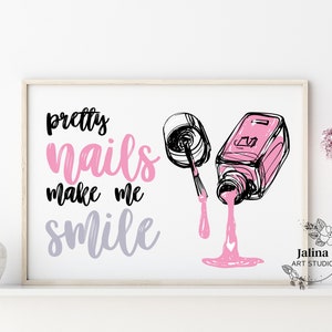 Nail Room Decor, Nail Salon Decor, Nail tech quote, Nail polish bottle poster, Beauty Salon Art, Printable wall art