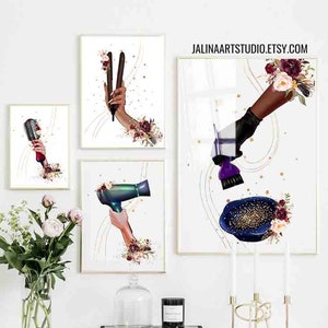 Hair salon wall art, Hairdresser gift, Beauty salon decor | DIGITAL DOWNLOAD
