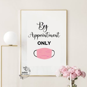 Blush Pink Face Mask Sign: Salon Social Distancing Poster (Digital Download)