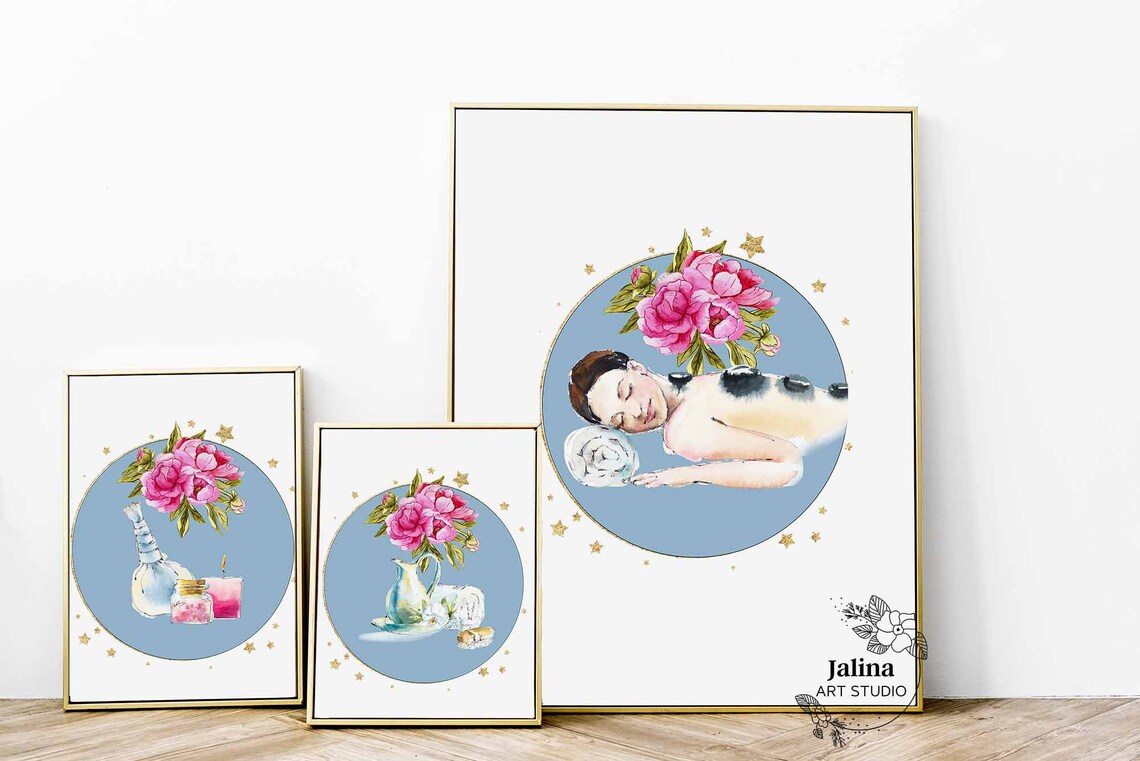 Spa Decor Spa Salon Wall Art Set of 3 Prints Massage Room Etsy