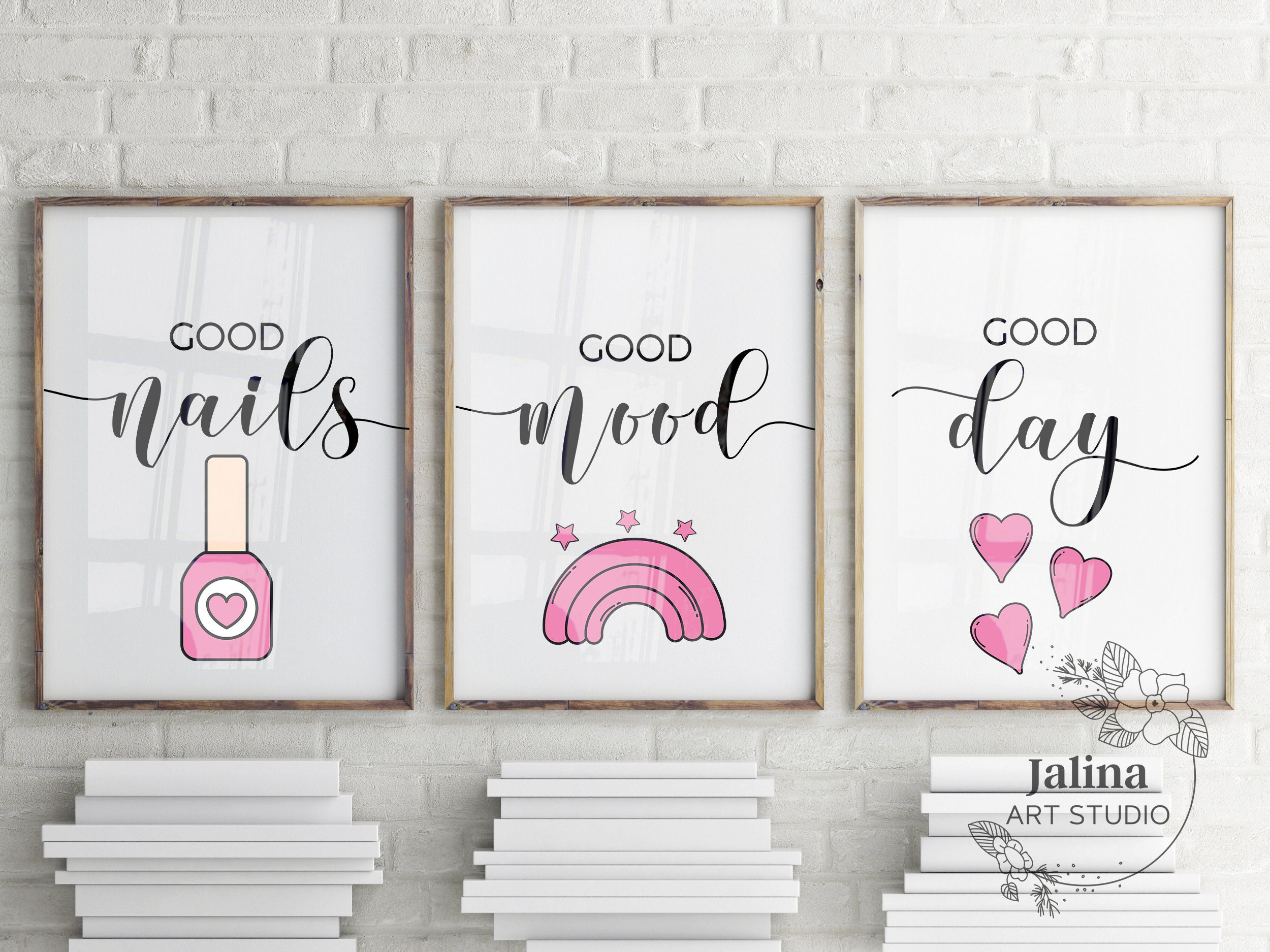 Nail Salon Wall decor set of 3 prints for nail room wall Etsy