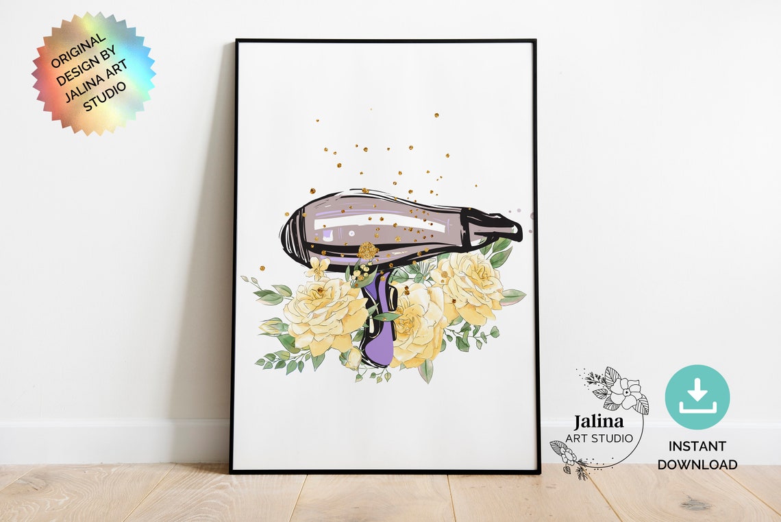 Hair Salon Decor Hair Salon Printable Wall Art 3 Piece Wall Etsy