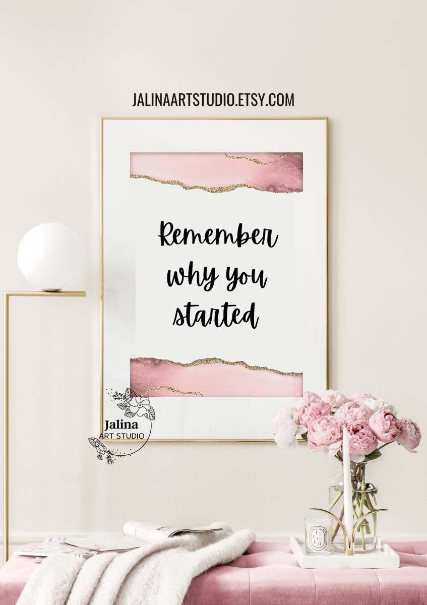 Boss Babe wall art, Remember why you started, Motivational quote printable, Girl Boss wall art | DIGITAL DOWNLOAD