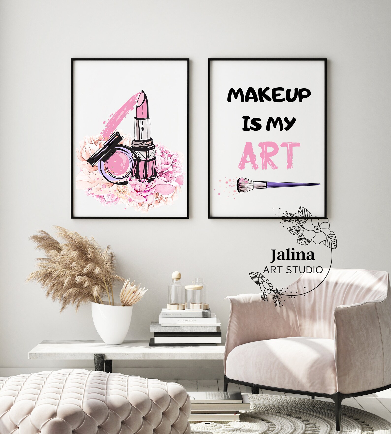 Makeup wall art Makeup prints Beauty Salon decor Glam wall Etsy