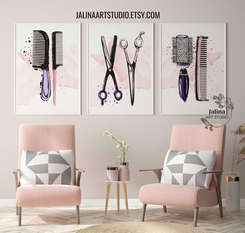 Hair Salon Wall Art Hair Salon Decor Hairdresser Gift Hair Etsy