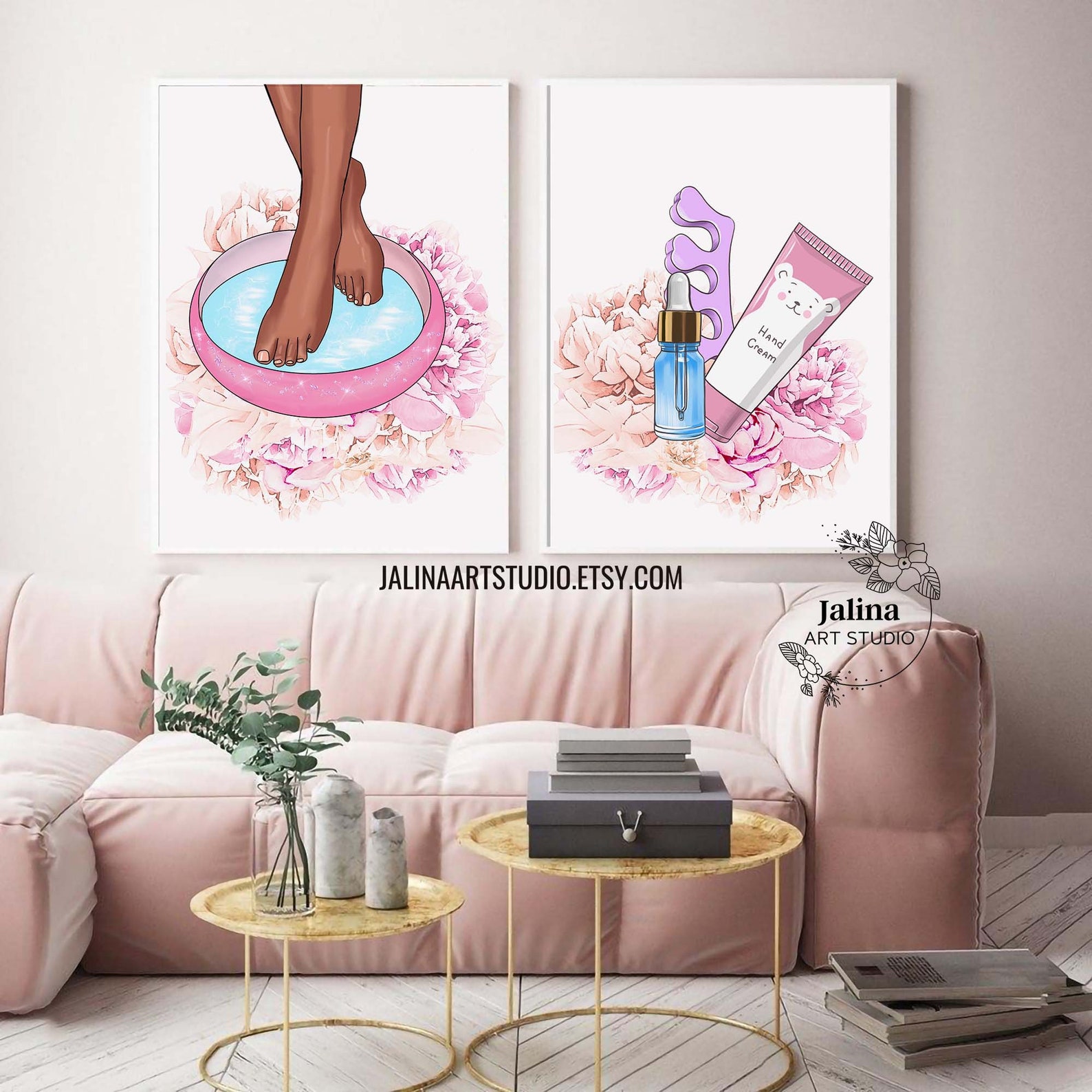 3 Piece Wall Art for Nail Salon Decor Nail Tech Gift Blush Etsy
