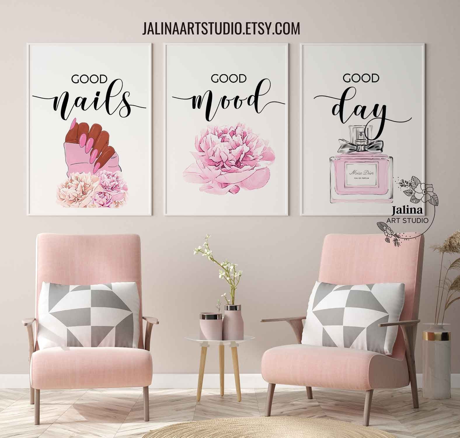 Nail Salon Wall Art, Nail Tech Room Decor, Set of 3 Prints for