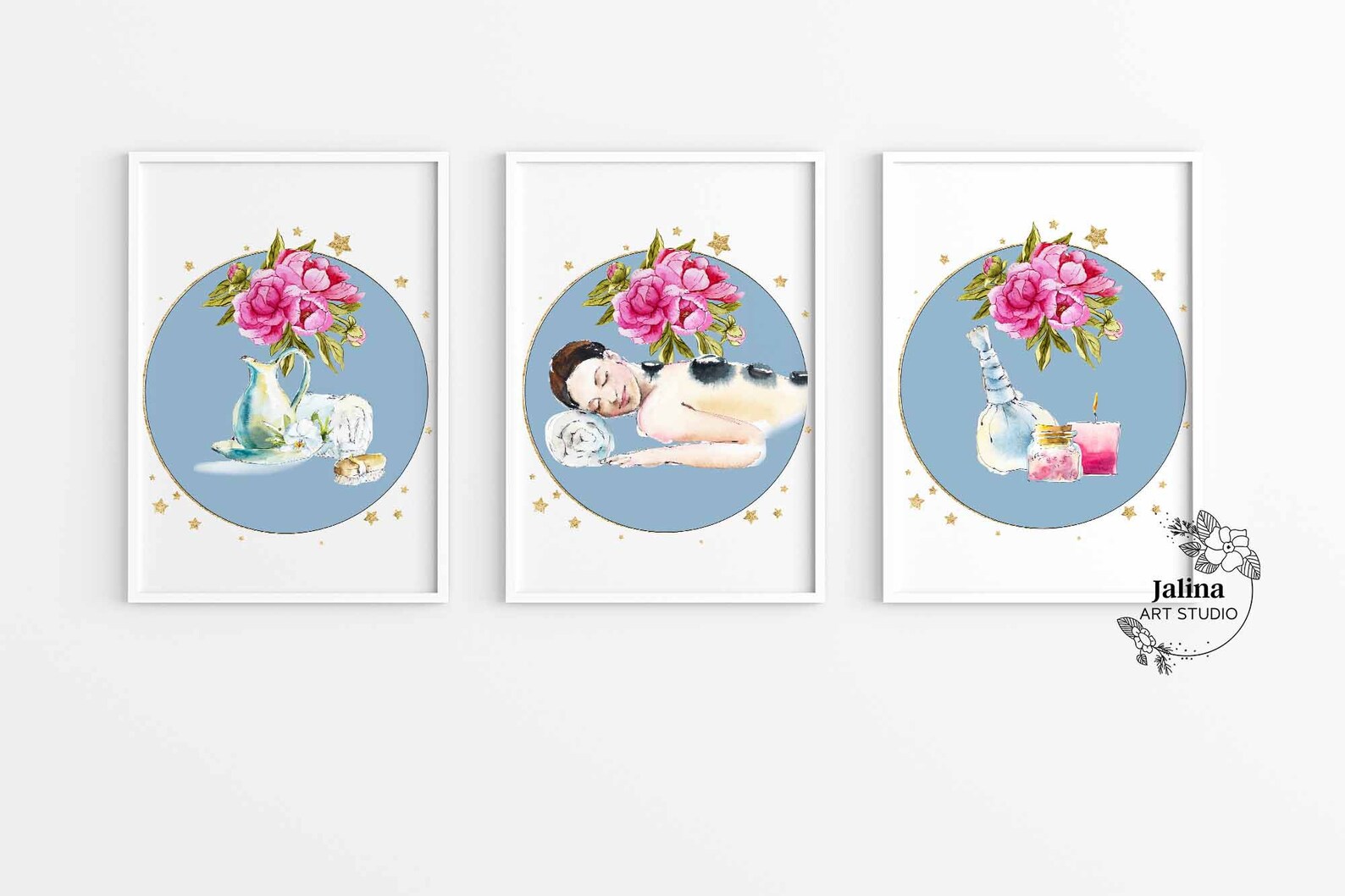 Spa Decor Spa Salon Wall Art Set of 3 Prints Massage Room Etsy
