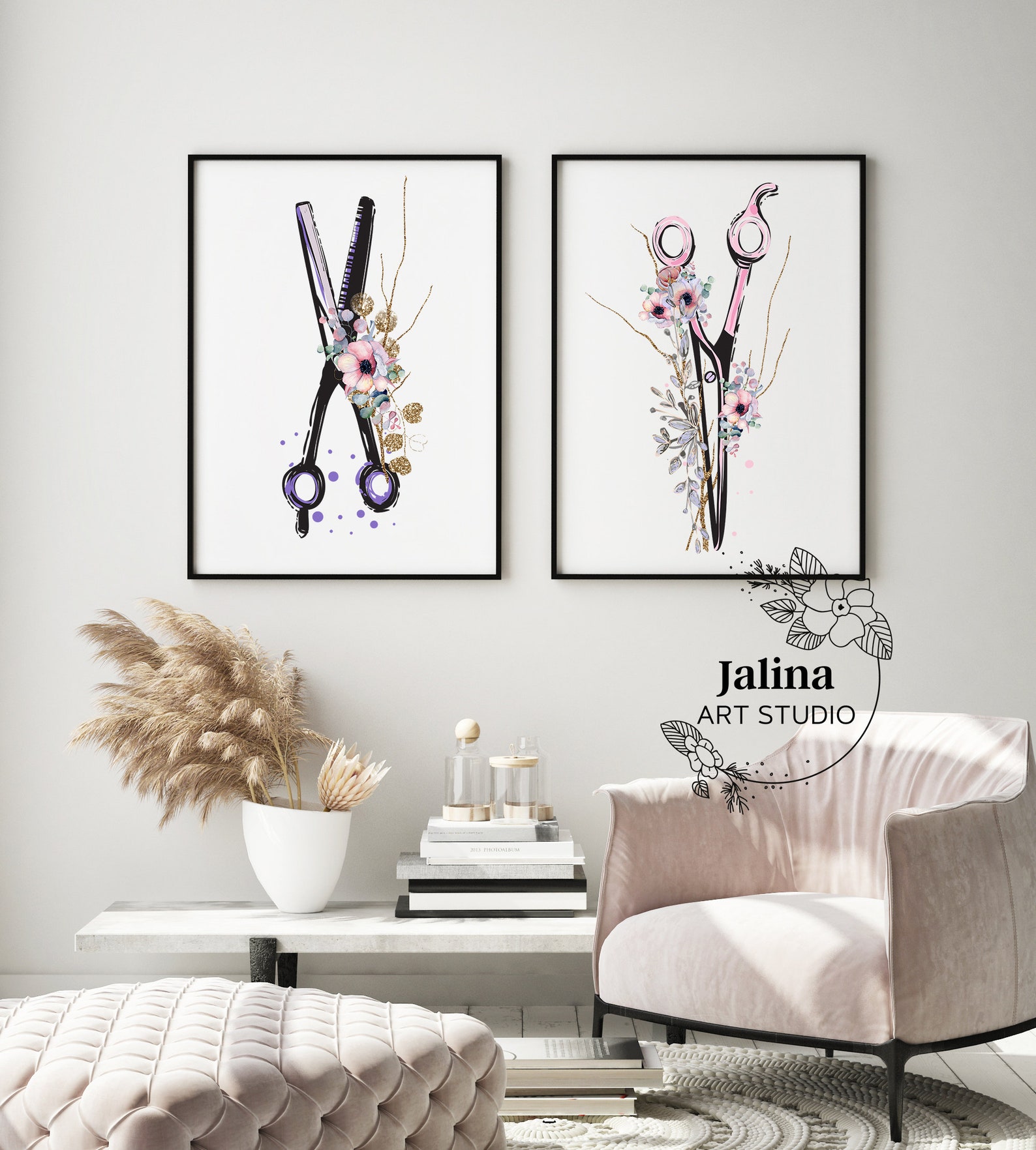 Hair Salon Wall Art Set of 3 Pieces Hair Salon Pictures Etsy