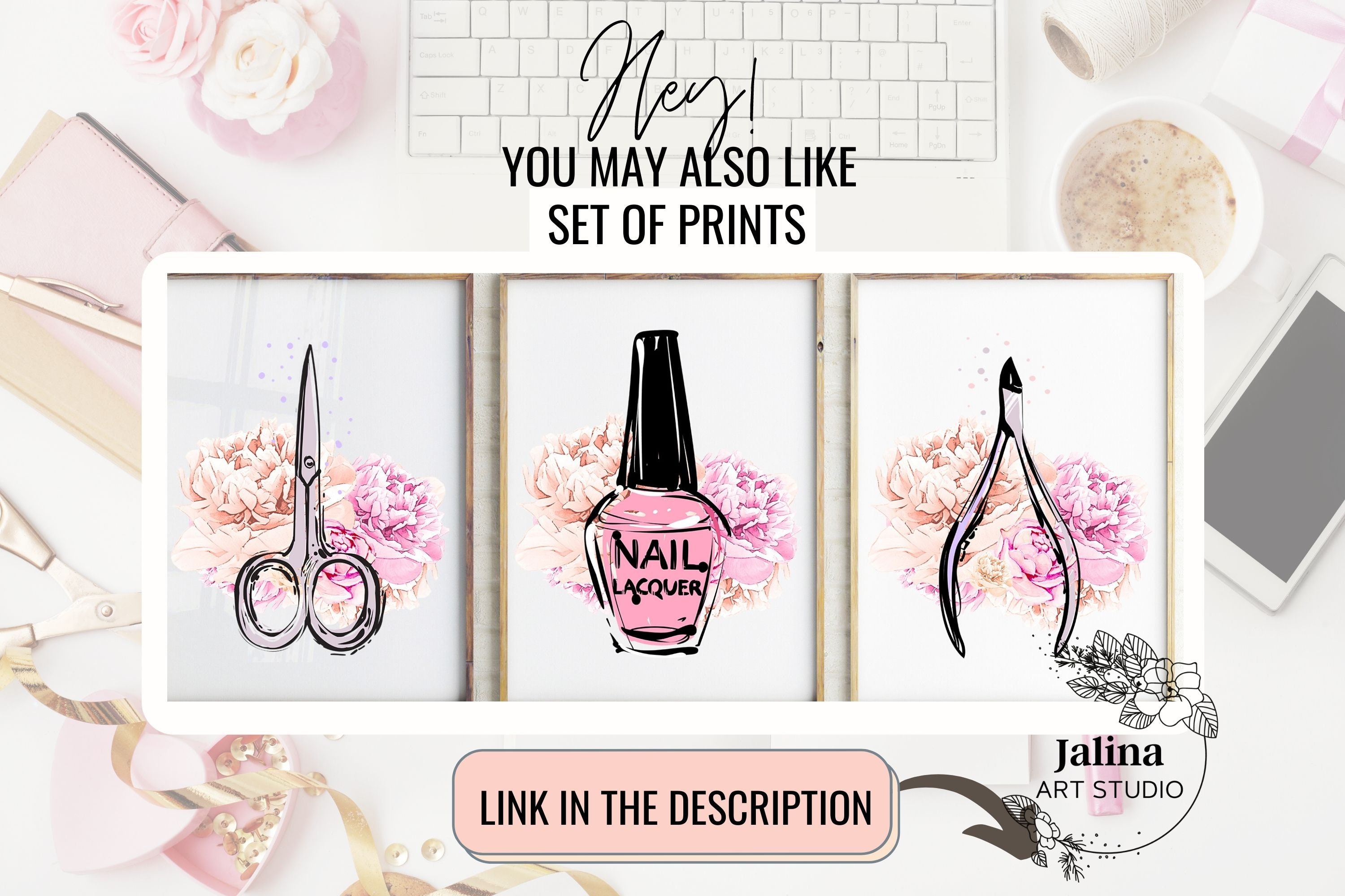 Nail salon wall art Instant Download Nail salon decor with | Etsy