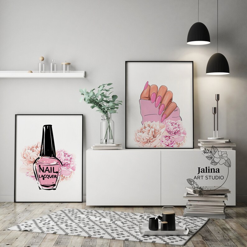 Nail Salon Decor Gallery Wall Set Beauty Salon Decor Nail Etsy