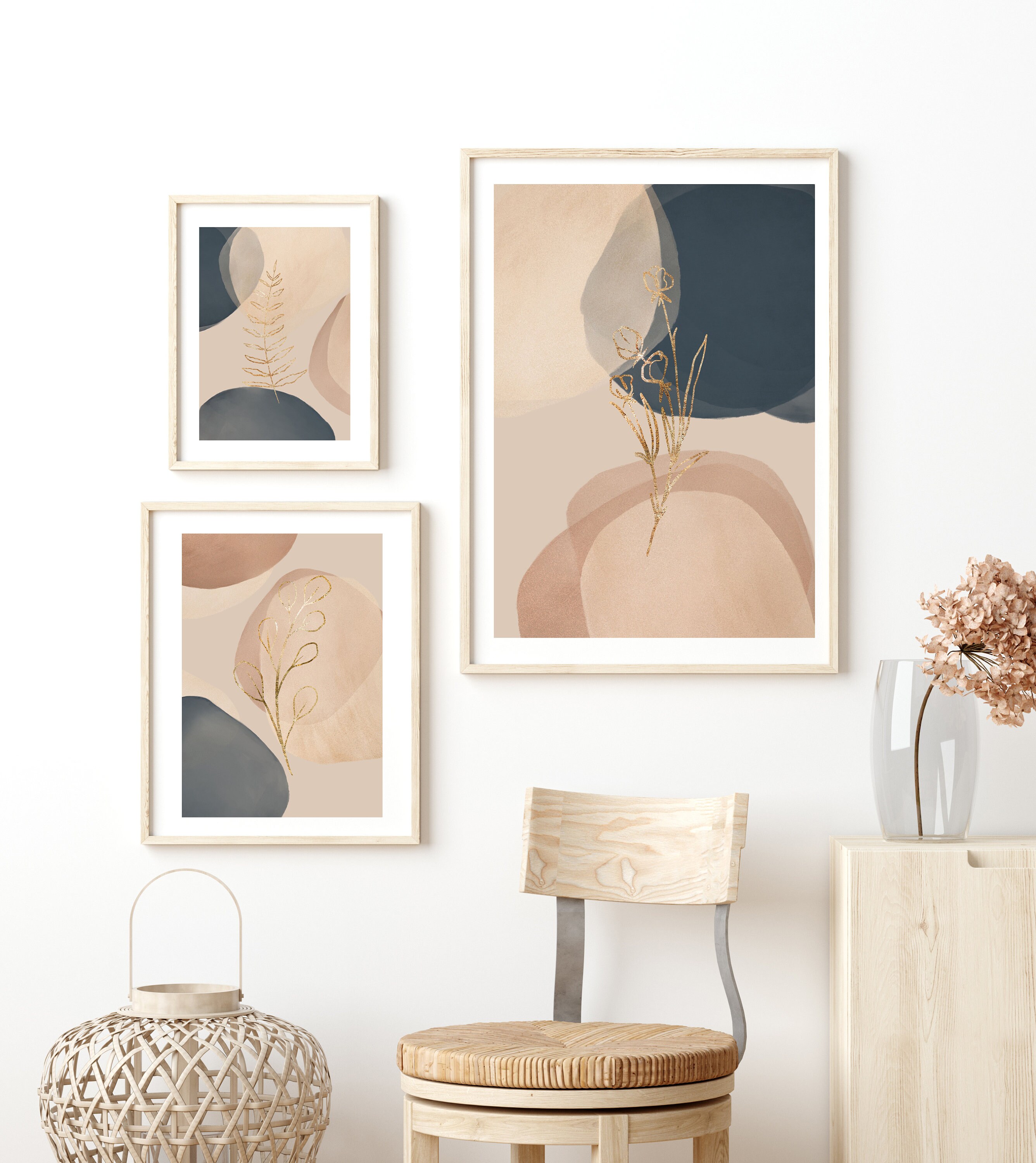 3 Piece Wall Art for Above Bed Decor Aesthetic Boho Printable Etsy UK