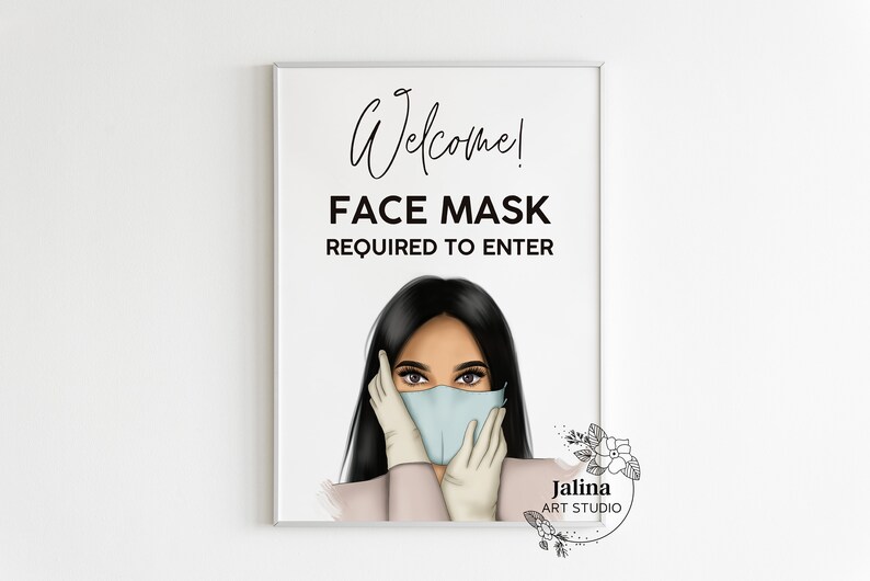 Face Mask Required Printable Poster for Nail Salon Wear a Etsy