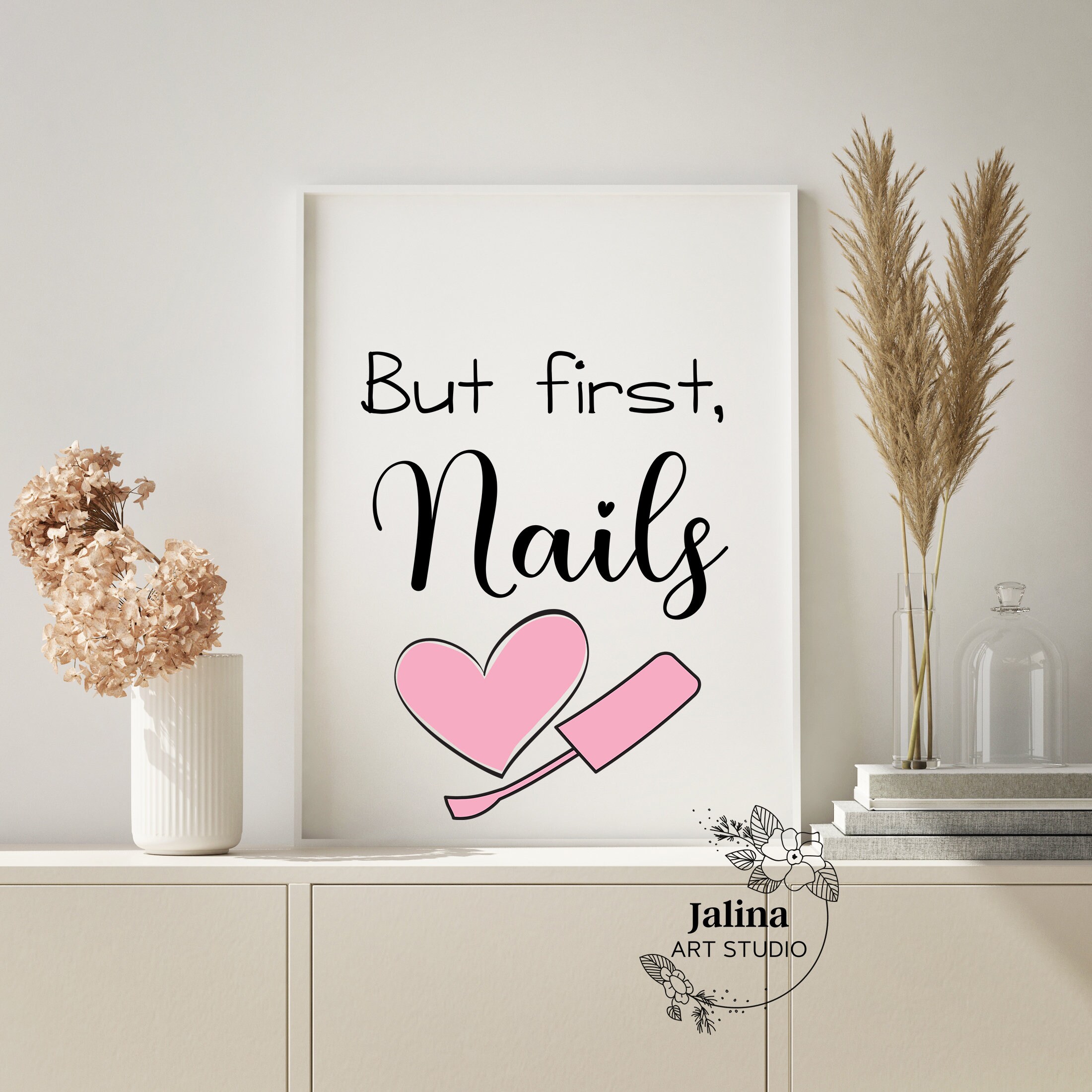 Nail Salon wall art set of 3 prints printable posters nail Etsy
