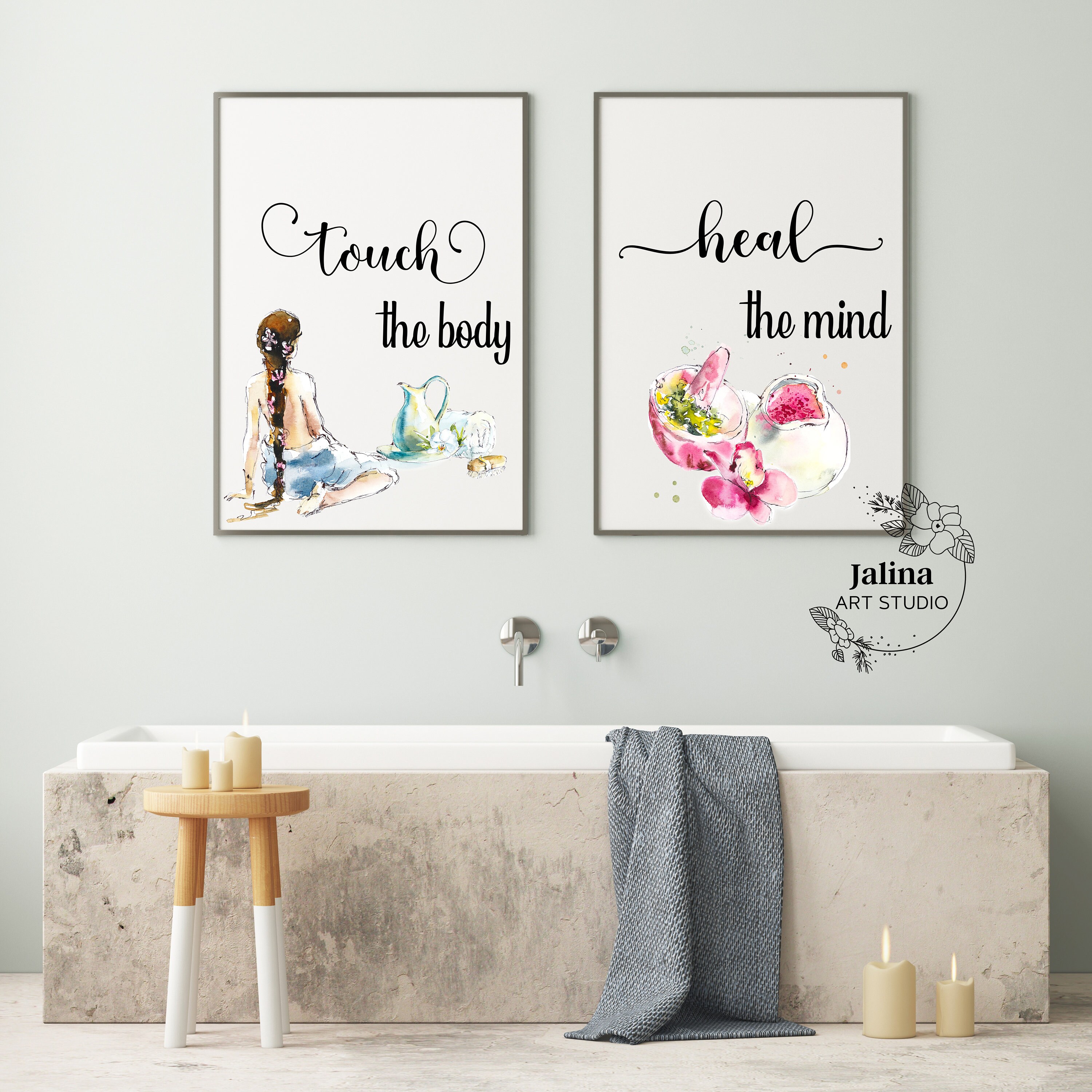 Massage Room Decor 3 piece printable wall art for spa salon Etsy