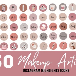 Makeup Artist Instagram Highlight Covers: Beauty Salon Icons (Digital Download)