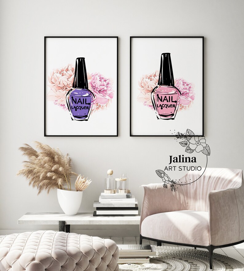 Nail Salon Decor Nail Salon Wall Art Gallery Wall Set of 4 Etsy