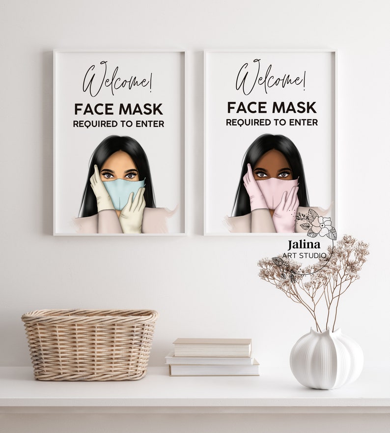 Face Mask Required Printable Poster for Nail Salon Wear a Etsy