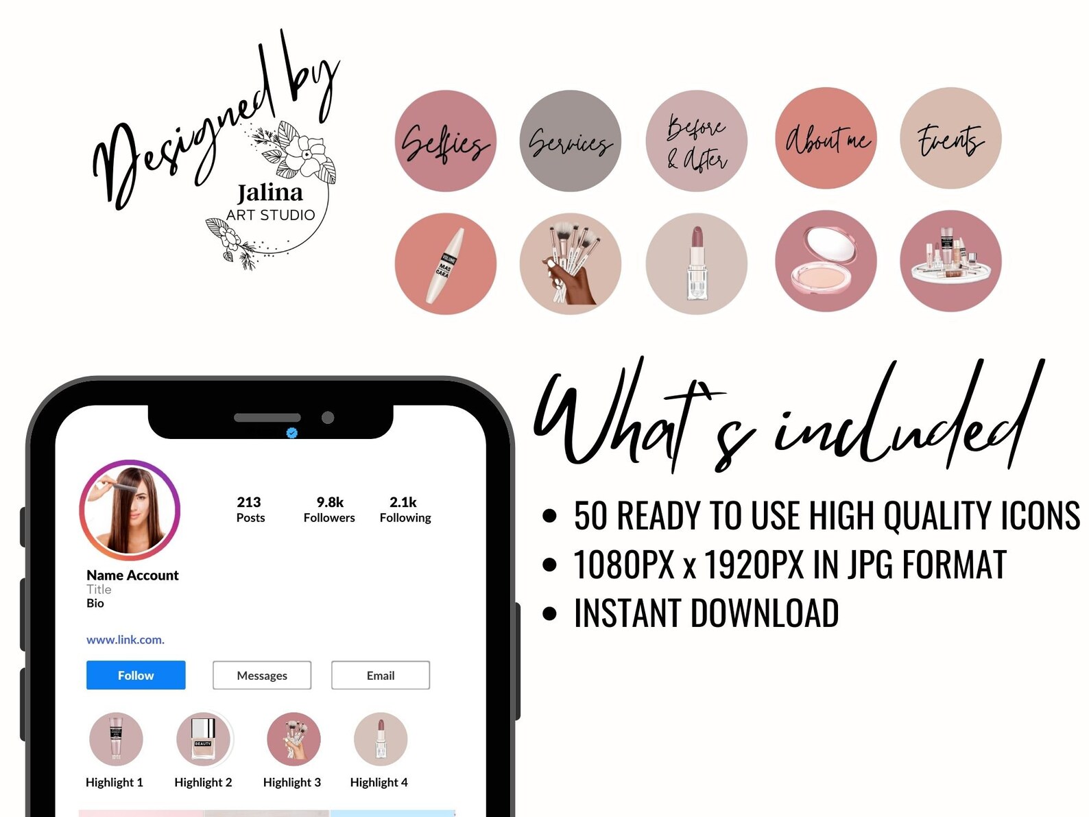 Instagram Highlights Covers for Makeup Artist Instagram Story Etsy