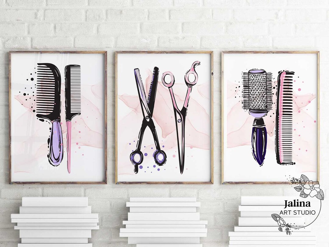 Hair Salon Wall Art, Hair Salon Decor, Hairdresser Gift, Hair Tools